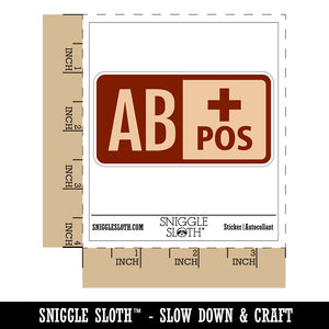 Blood Type AB Positive Medical Emergency Waterproof Vinyl Phone Tablet Laptop Water Bottle Car Window Bumper Decal Sticker Set - 5 Pack