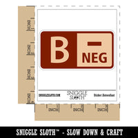 Blood Type B Negative Medical Emergency Waterproof Vinyl Phone Tablet Laptop Water Bottle Car Window Bumper Decal Sticker Set - 5 Pack