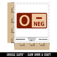 Blood Type O Negative Medical Emergency Waterproof Vinyl Phone Tablet Laptop Water Bottle Car Window Bumper Decal Sticker Set - 5 Pack