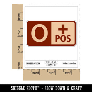 Blood Type O Positive Medical Emergency Waterproof Vinyl Phone Tablet Laptop Water Bottle Car Window Bumper Decal Sticker Set - 5 Pack