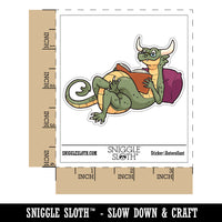 Book Wyrm Bookworm Reading Dragon Waterproof Vinyl Phone Tablet Laptop Water Bottle Car Window Bumper Decal Sticker Set - 5 Pack