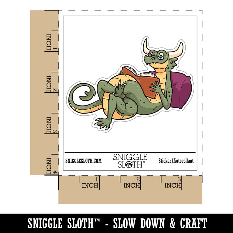 Book Wyrm Bookworm Reading Dragon Waterproof Vinyl Phone Tablet Laptop Water Bottle Car Window Bumper Decal Sticker Set - 5 Pack