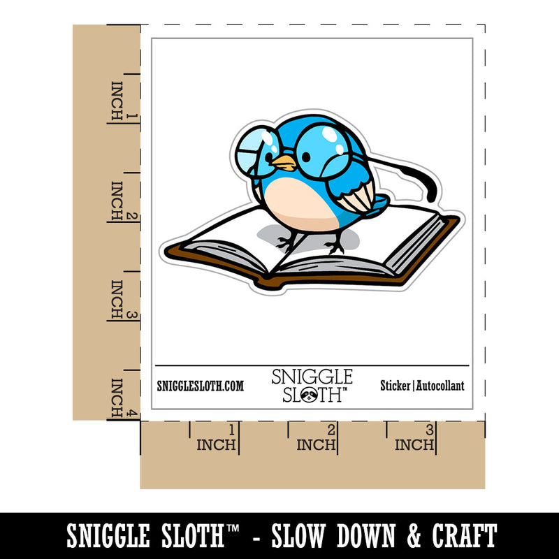 Bookish Little Bird Reading Book Waterproof Vinyl Phone Tablet Laptop Water Bottle Car Window Bumper Decal Sticker Set - 5 Pack