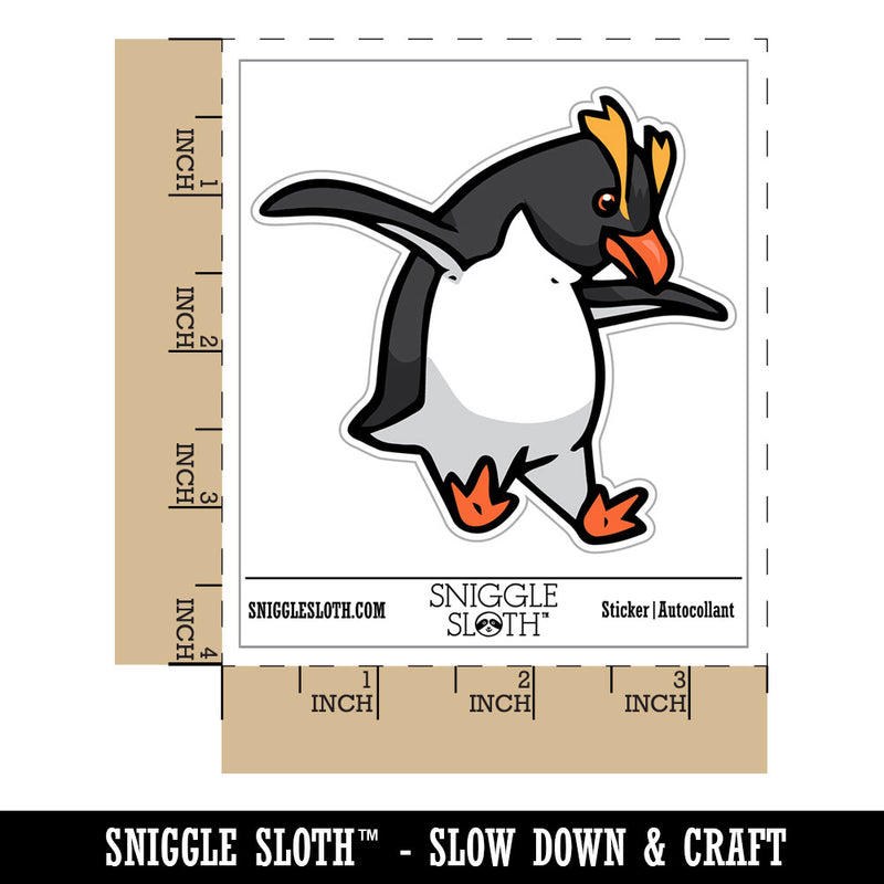 Bouncy Rockhopper Crested Penguin Bird Waterproof Vinyl Phone Tablet Laptop Water Bottle Car Window Bumper Decal Sticker Set - 5 Pack