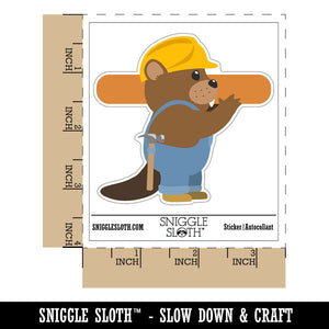 Builder Beaver Construction Worker with Beam Waterproof Vinyl Phone Tablet Laptop Water Bottle Car Window Bumper Decal Sticker Set - 5 Pack