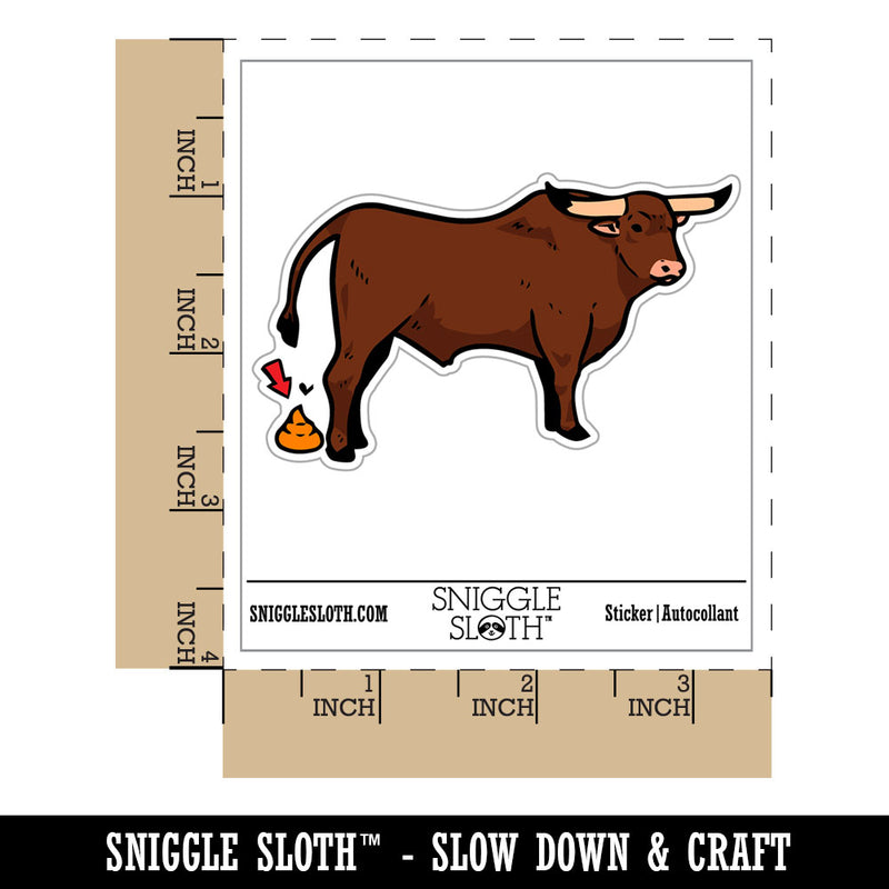 Bull Crap Cow Poop Funny Waterproof Vinyl Phone Tablet Laptop Water Bottle Car Window Bumper Decal Sticker Set - 5 Pack