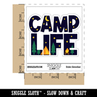 Camp Life Camping Waterproof Vinyl Phone Tablet Laptop Water Bottle Car Window Bumper Decal Sticker Set - 5 Pack
