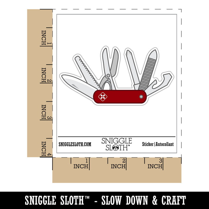 Camping Multi Tool Army Pocket Knife Waterproof Vinyl Phone Tablet Laptop Water Bottle Car Window Bumper Decal Sticker Set - 5 Pack