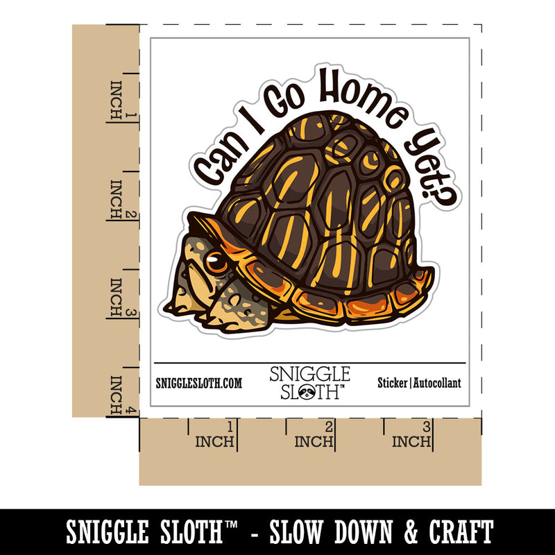 Can I Go Home Yet Introvert Western Box Turtle Cartoon Waterproof Vinyl Phone Tablet Laptop Water Bottle Car Window Bumper Decal Sticker Set - 5 Pack