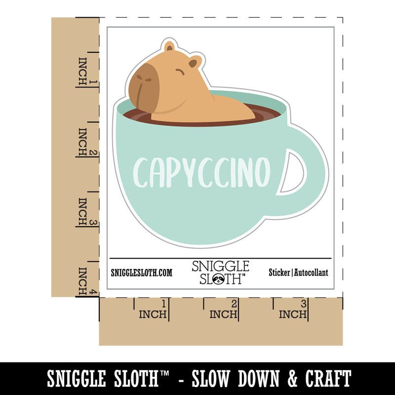 Capyccino Capybara in Cappuccino Waterproof Vinyl Phone Tablet Laptop Water Bottle Car Window Bumper Decal Sticker Set - 5 Pack