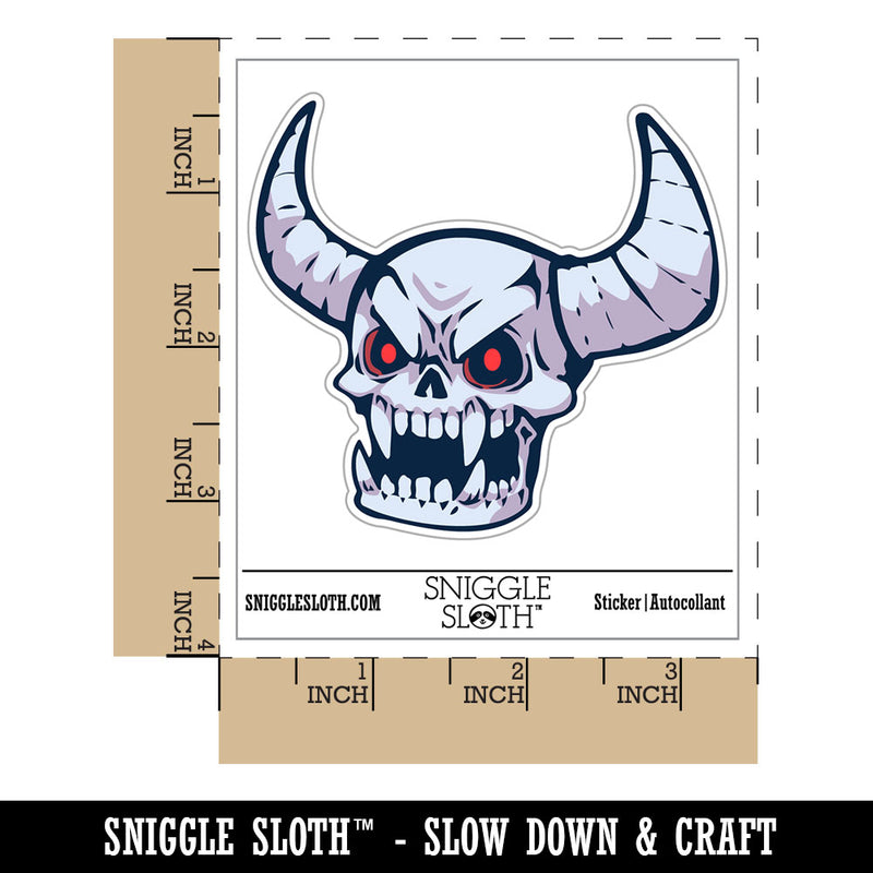 Cartoon Demon Skull Lich Skeleton Horns Waterproof Vinyl Phone Tablet Laptop Water Bottle Car Window Bumper Decal Sticker Set - 5 Pack