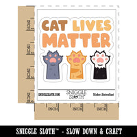 Cat Lives Matter Cat Paws Waterproof Vinyl Phone Tablet Laptop Water Bottle Car Window Bumper Decal Sticker Set - 5 Pack