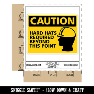 Caution Hard Hats Required Construction Waterproof Vinyl Phone Tablet Laptop Water Bottle Car Window Bumper Decal Sticker Set - 5 Pack