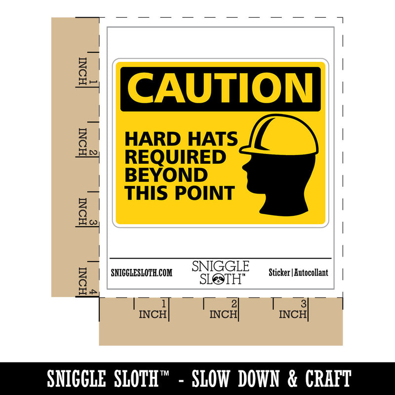 Caution Hard Hats Required Construction Waterproof Vinyl Phone Tablet Laptop Water Bottle Car Window Bumper Decal Sticker Set - 5 Pack