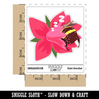 Chubby Bumblebee Sleeping In Flower Nap Waterproof Vinyl Phone Tablet Laptop Water Bottle Car Window Bumper Decal Sticker Set - 5 Pack