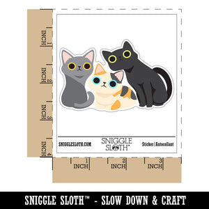 Clowder of Curious Cats Waterproof Vinyl Phone Tablet Laptop Water Bottle Car Window Bumper Decal Sticker Set - 5 Pack
