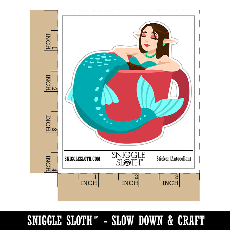 Coffee Tea Mermaid Mug Waterproof Vinyl Phone Tablet Laptop Water Bottle Car Window Bumper Decal Sticker Set - 5 Pack