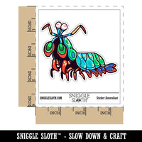 Colorful Peacock Mantis Shrimp Rainbow Waterproof Vinyl Phone Tablet Laptop Water Bottle Car Window Bumper Decal Sticker Set - 5 Pack