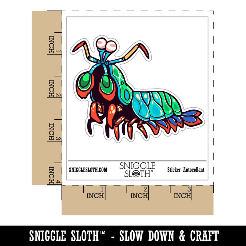 Colorful Peacock Mantis Shrimp Rainbow Waterproof Vinyl Phone Tablet Laptop Water Bottle Car Window Bumper Decal Sticker Set - 5 Pack
