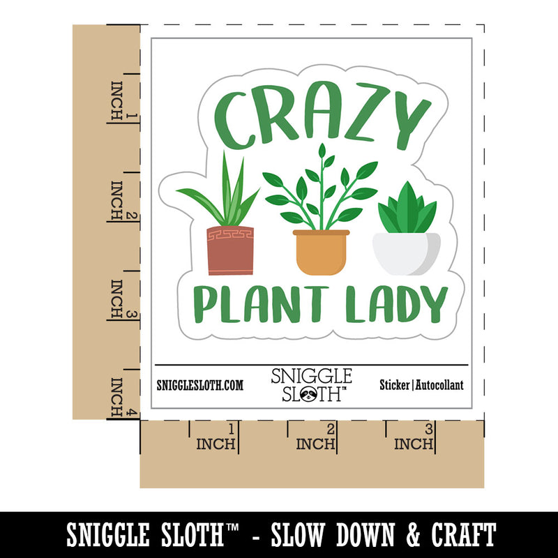 Crazy Plant Lady Waterproof Vinyl Phone Tablet Laptop Water Bottle Car Window Bumper Decal Sticker Set - 5 Pack