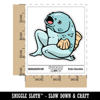 Creepy Reverse Mermaid Funny Fish Waterproof Vinyl Phone Tablet Laptop Water Bottle Car Window Bumper Decal Sticker Set - 5 Pack