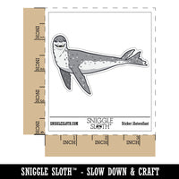 Curious Leopard Seal Swimming Sea Waterproof Vinyl Phone Tablet Laptop Water Bottle Car Window Bumper Decal Sticker Set - 5 Pack