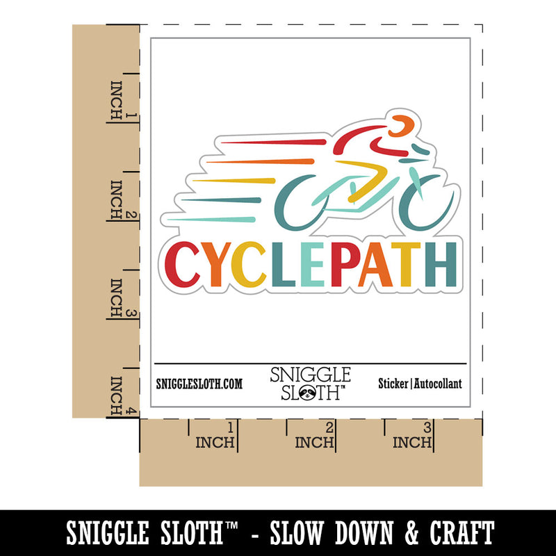 Cyclepath Bike Riding Cycling Waterproof Vinyl Phone Tablet Laptop Water Bottle Car Window Bumper Decal Sticker Set - 5 Pack