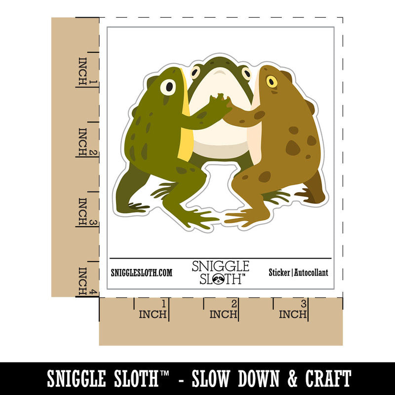 Dancing Frogs Toads Circle Waterproof Vinyl Phone Tablet Laptop Water Bottle Car Window Bumper Decal Sticker Set - 5 Pack