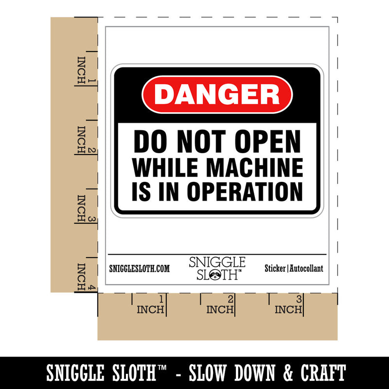 Danger Do Not Open Machine In Operation Waterproof Vinyl Phone Tablet Laptop Water Bottle Car Window Bumper Decal Sticker Set - 5 Pack