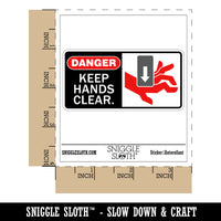 Danger Keeps Hands Clear Safety Equipment Warning Waterproof Vinyl Phone Tablet Laptop Water Bottle Car Window Bumper Decal Sticker Set - 5 Pack