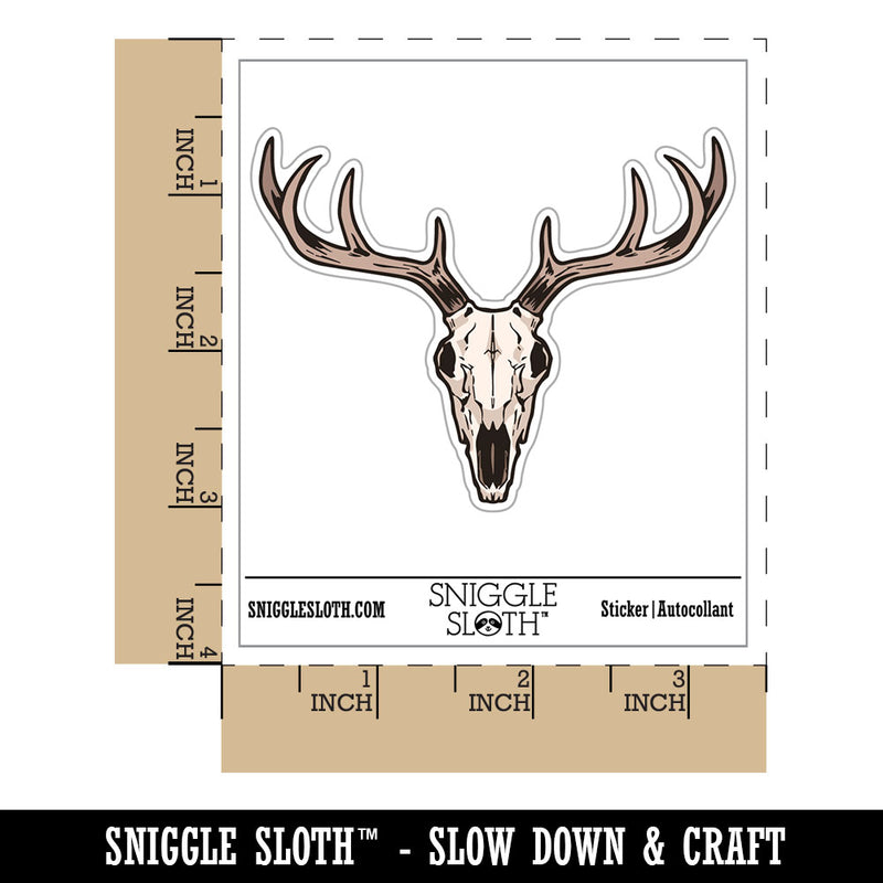 Deer Skull Bones Antler Waterproof Vinyl Phone Tablet Laptop Water Bottle Car Window Bumper Decal Sticker Set - 5 Pack