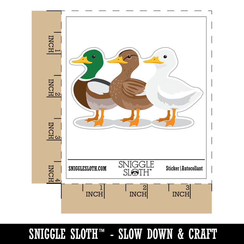 Ducks In A Row Funny Birds Waterproof Vinyl Phone Tablet Laptop Water Bottle Car Window Bumper Decal Sticker Set - 5 Pack