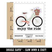 Enjoy the Ride Bike Ride Cycling Waterproof Vinyl Phone Tablet Laptop Water Bottle Car Window Bumper Decal Sticker Set - 5 Pack