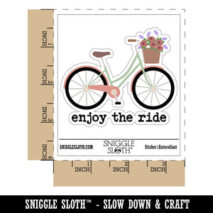 Enjoy the Ride Bike Ride Cycling Waterproof Vinyl Phone Tablet Laptop Water Bottle Car Window Bumper Decal Sticker Set - 5 Pack