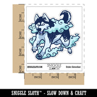 Ethereal Siberian Husky Dog Cloud Mist Waterproof Vinyl Phone Tablet Laptop Water Bottle Car Window Bumper Decal Sticker Set - 5 Pack