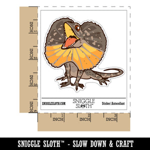 Excited Frilled Lizard Dragon Reptile Waterproof Vinyl Phone Tablet Laptop Water Bottle Car Window Bumper Decal Sticker Set - 5 Pack