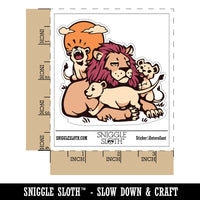 Father Lion with Pride Cubs Waterproof Vinyl Phone Tablet Laptop Water Bottle Car Window Bumper Decal Sticker Set - 5 Pack