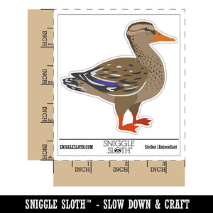 Female Mallard Duck Bird Fowl Waterproof Vinyl Phone Tablet Laptop Water Bottle Car Window Bumper Decal Sticker Set - 5 Pack