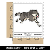 Fierce Running Gray Wolf Waterproof Vinyl Phone Tablet Laptop Water Bottle Car Window Bumper Decal Sticker Set - 5 Pack