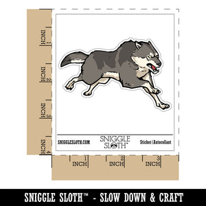 Fierce Running Gray Wolf Waterproof Vinyl Phone Tablet Laptop Water Bottle Car Window Bumper Decal Sticker Set - 5 Pack