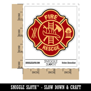 Firefighter Firemen Maltese Cross Waterproof Vinyl Phone Tablet Laptop Water Bottle Car Window Bumper Decal Sticker Set - 5 Pack