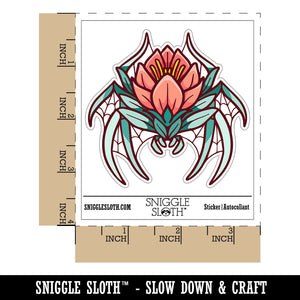 Floral Crab Spider Flower Waterproof Vinyl Phone Tablet Laptop Water Bottle Car Window Bumper Decal Sticker Set - 5 Pack