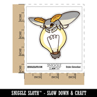 Fluffy Moth Sitting on Lightbulb Waterproof Vinyl Phone Tablet Laptop Water Bottle Car Window Bumper Decal Sticker Set - 5 Pack