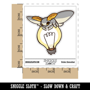 Fluffy Moth Sitting on Lightbulb Waterproof Vinyl Phone Tablet Laptop Water Bottle Car Window Bumper Decal Sticker Set - 5 Pack