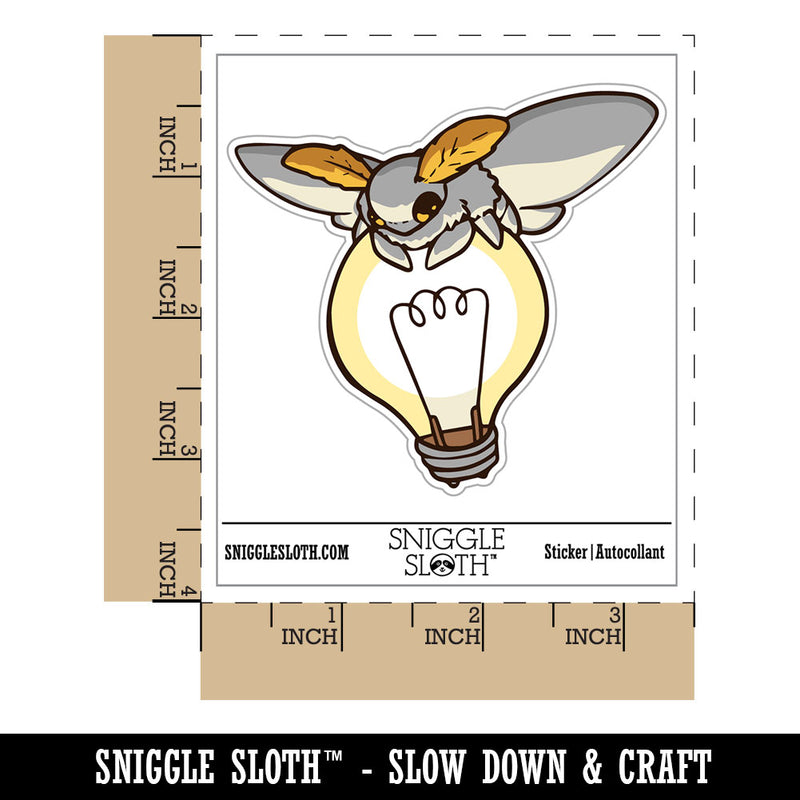 Fluffy Moth Sitting on Lightbulb Waterproof Vinyl Phone Tablet Laptop Water Bottle Car Window Bumper Decal Sticker Set - 5 Pack