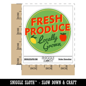 Fresh Produce Locally Grown Farm Fruit Groceries Waterproof Vinyl Phone Tablet Laptop Water Bottle Car Window Bumper Decal Sticker Set - 5 Pack