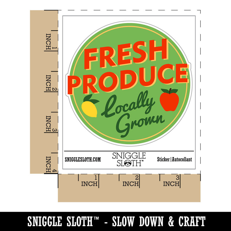 Fresh Produce Locally Grown Farm Fruit Groceries Waterproof Vinyl Phone Tablet Laptop Water Bottle Car Window Bumper Decal Sticker Set - 5 Pack