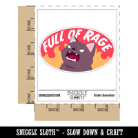 Full of Rage Screaming Fire Cat Waterproof Vinyl Phone Tablet Laptop Water Bottle Car Window Bumper Decal Sticker Set - 5 Pack