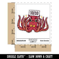 Giant Squid Ten Tentacles Perfect Score Kraken Waterproof Vinyl Phone Tablet Laptop Water Bottle Car Window Bumper Decal Sticker Set - 5 Pack