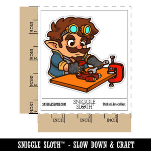 Gnome Artificer Engineer Mechanic Fantasy Character Waterproof Vinyl Phone Tablet Laptop Water Bottle Car Window Bumper Decal Sticker Set - 5 Pack